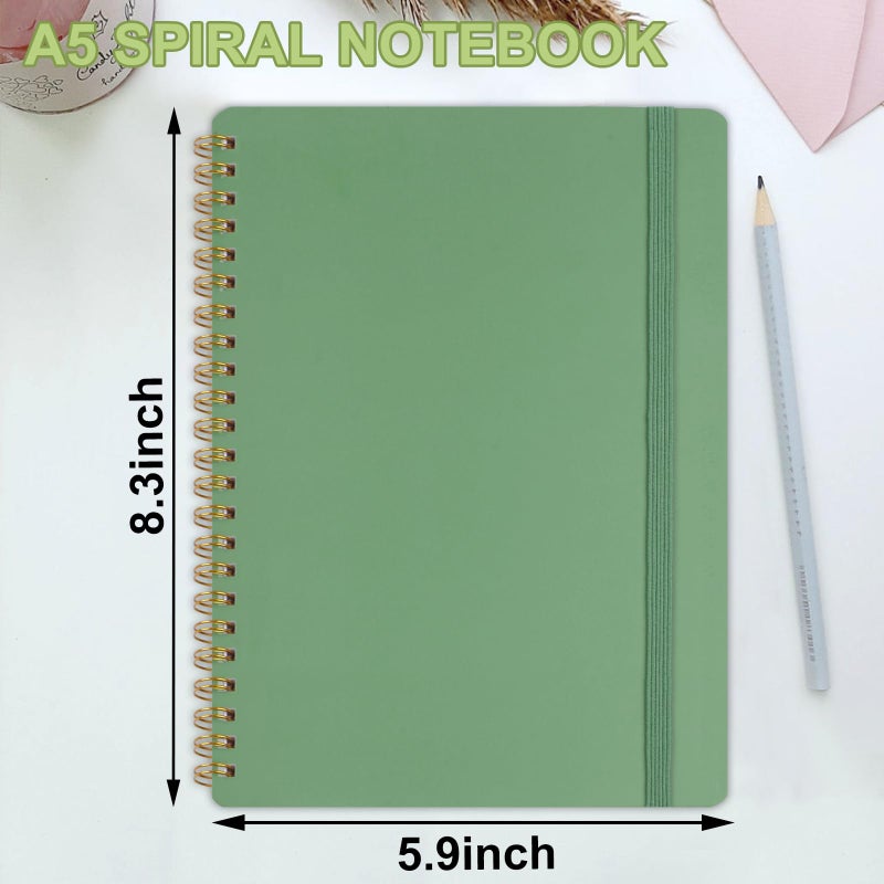 Utron Spiral Notebook For Women & Men  2Pcs Spiral Journal Notebooks  5.9 X 8.3  College Ruled Notebook For Work Notes  Journal Writing  And Daily Life Entries (Green) - Image 2