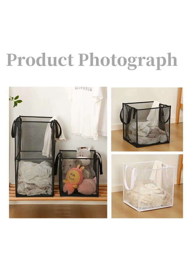 Anmi 2-Pack Collapsible Laundry Basket, Foldable Mesh Hamper with Carry Handle | Pop-Up Storage for Bedroom, Bathroom, Dorm, Closet & Travel - Image 5