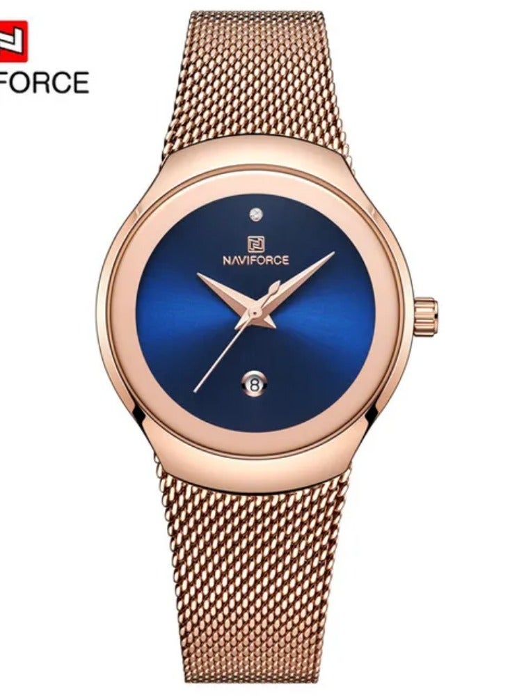 NAVIFORCE NAVIFORCE Women Watch Top Brand Luxury Ladies Wristwatch Stainless Steel Classic Original Mesh Bracelet Female Clock Gift 5004