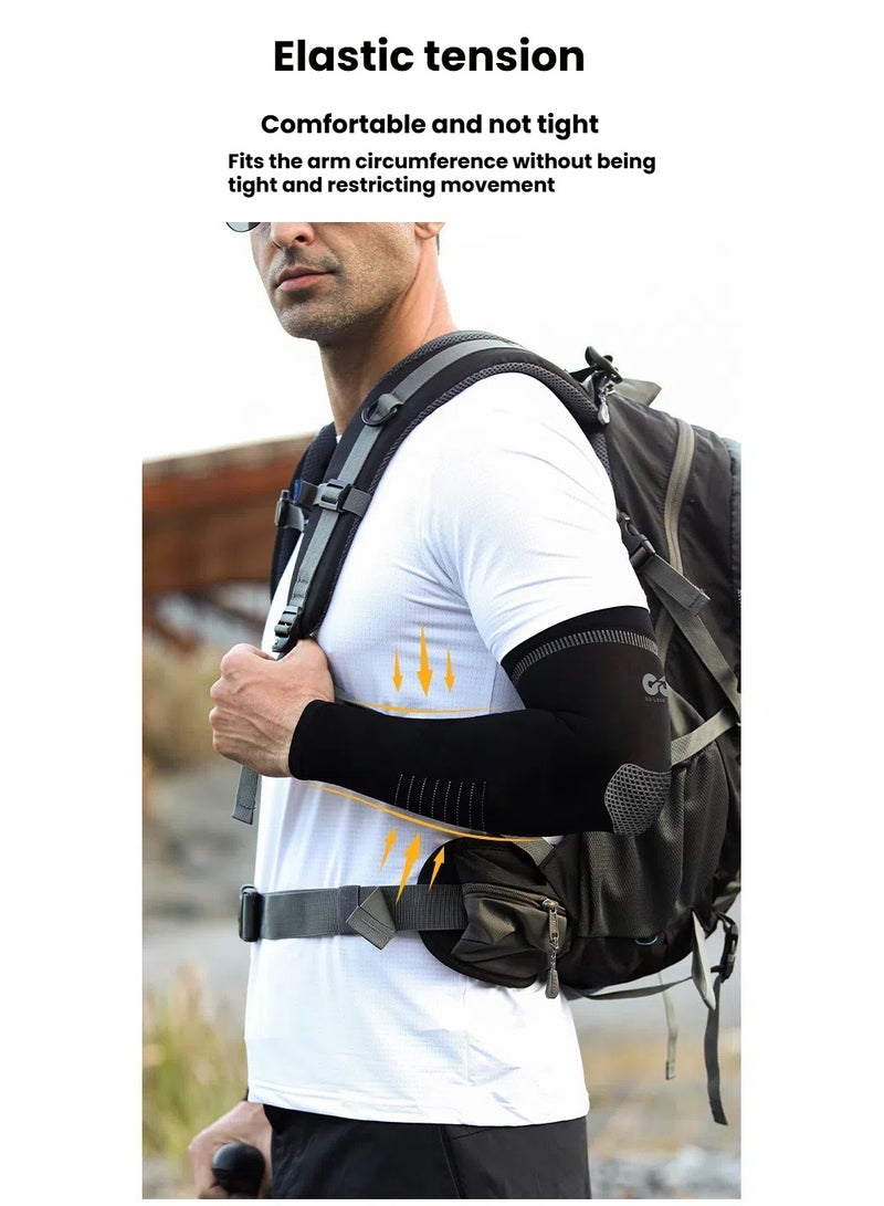 Levesica White Sunscreen ice Silk Sleeves | UV Sun Protection Arm Sleeves Cooling Sports Sleeve Anti Slip Ice Silk Warmers Arm Covers for Men Women - Image 5
