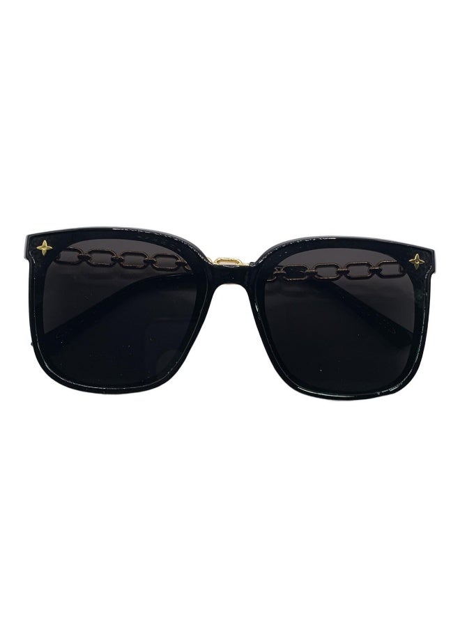 Influence Germany Inflence Germany - Elegant Square Sunglasses for Women, Black Frame with Gold Link Arms - Image 4