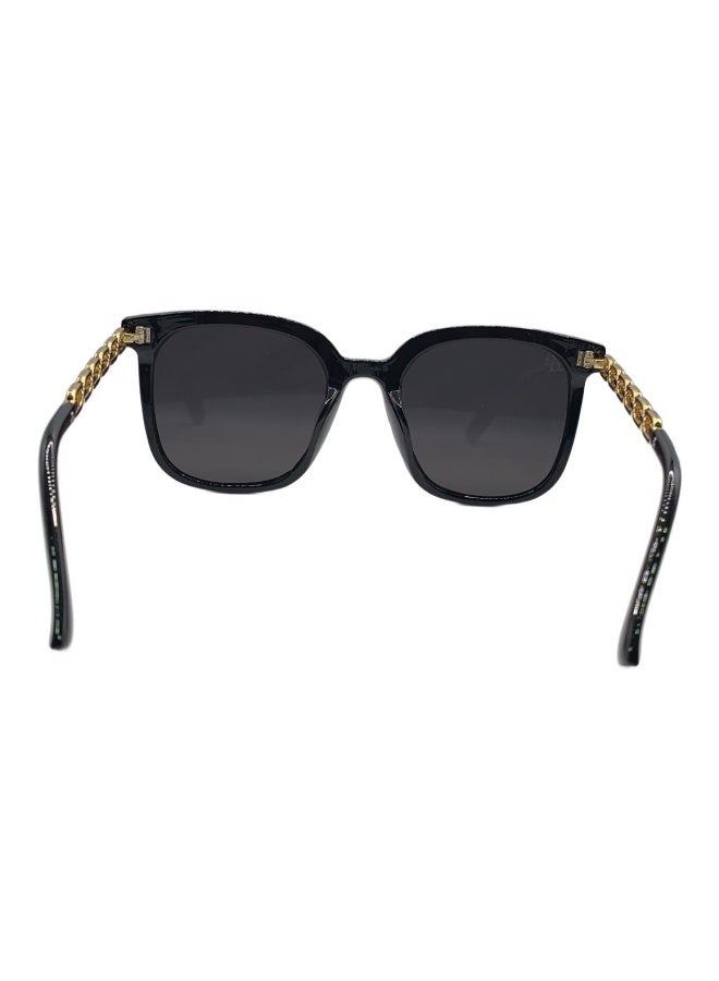 Influence Germany Inflence Germany - Elegant Square Sunglasses for Women, Black Frame with Gold Link Arms - Image 1