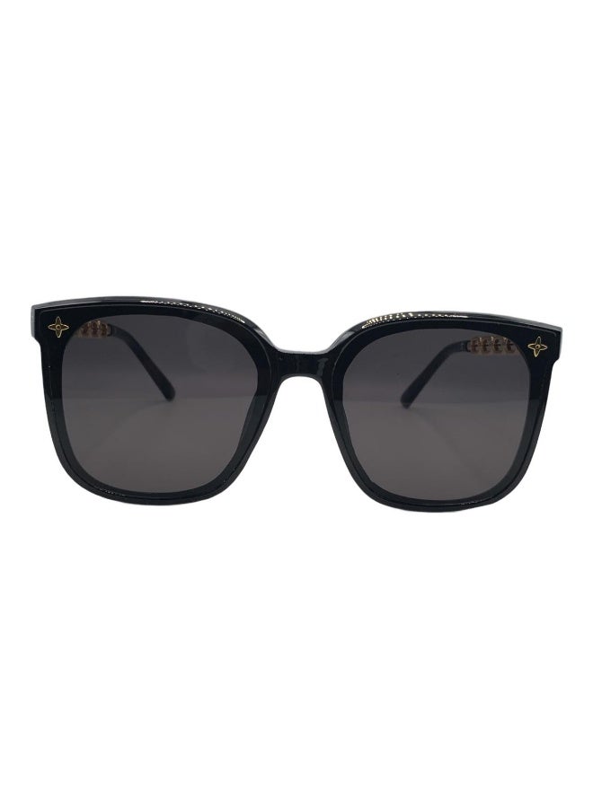 Influence Germany Inflence Germany - Elegant Square Sunglasses for Women, Black Frame with Gold Link Arms - Image 2