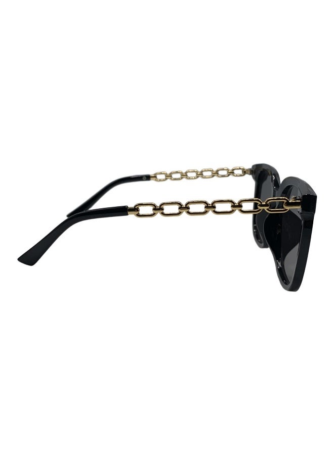 Influence Germany Inflence Germany - Elegant Square Sunglasses for Women, Black Frame with Gold Link Arms - Image 5