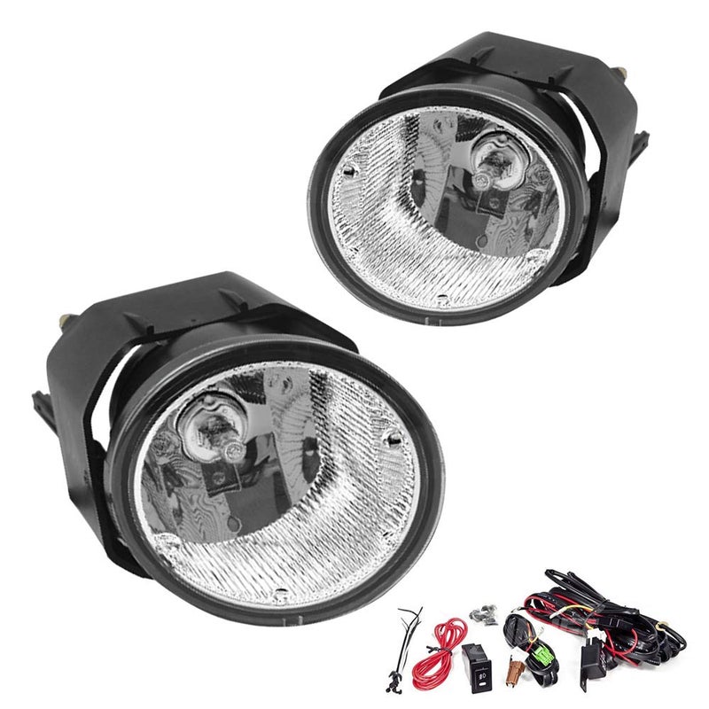 Driving Fog Lights Lamps Replacement for Nissan Sentra 20002003 Nissan Frontier 20012004 Nissan Xterra 20022004 Maxima 0001 with H3 12V 55W Halogen Bulbs Switch and Wiring Kit Clear Lens