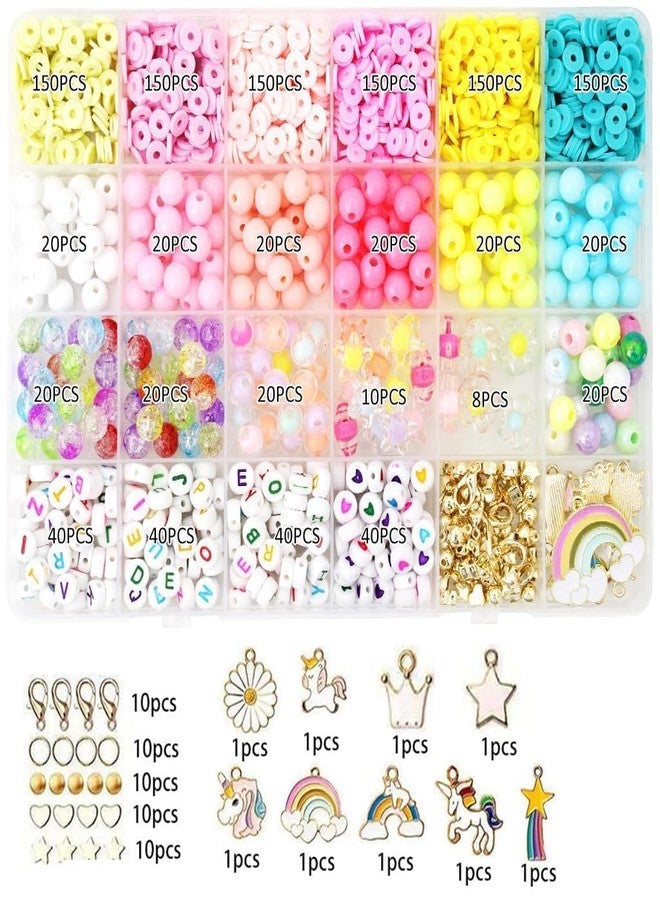 FEXONXA Beads Bracelet Making Kit with 1400 PCS Alphabet Beads | 28 Grids A–Z Letter Beads Jewelry Making Set with Storage Box | DIY Friendship Bracelet Kit Gift for Girls & Boys Age (Unicorn Pastel) - Image 3