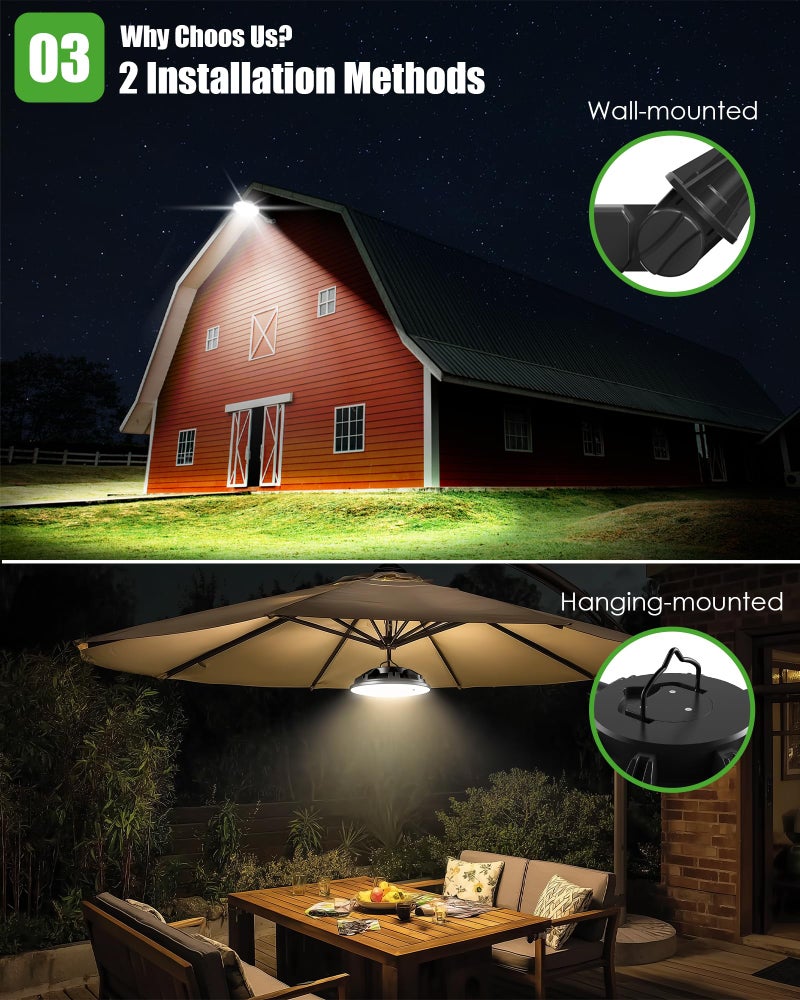 Ropelux Solar Lights Outdoor Indoor, 3500LM 4 Modes (1 All Day Mode) Motion Sensor Security Shed Light with Remote, Waterproof Dusk to Dawn Light for Gazebo Yard Garage Patio - Image 4