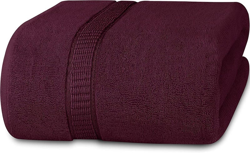 TIQH 100% Cotton Highly Absorbent and Quick Dry Extra Jumbo Large Soft Bath/Beach Towel (30x60 Inches, Maroon) - Image 2