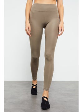 Tommy Life Camel Women's High Waist Stretch Slim Fit Skinny Leg Leggings - 94545  - Image 2