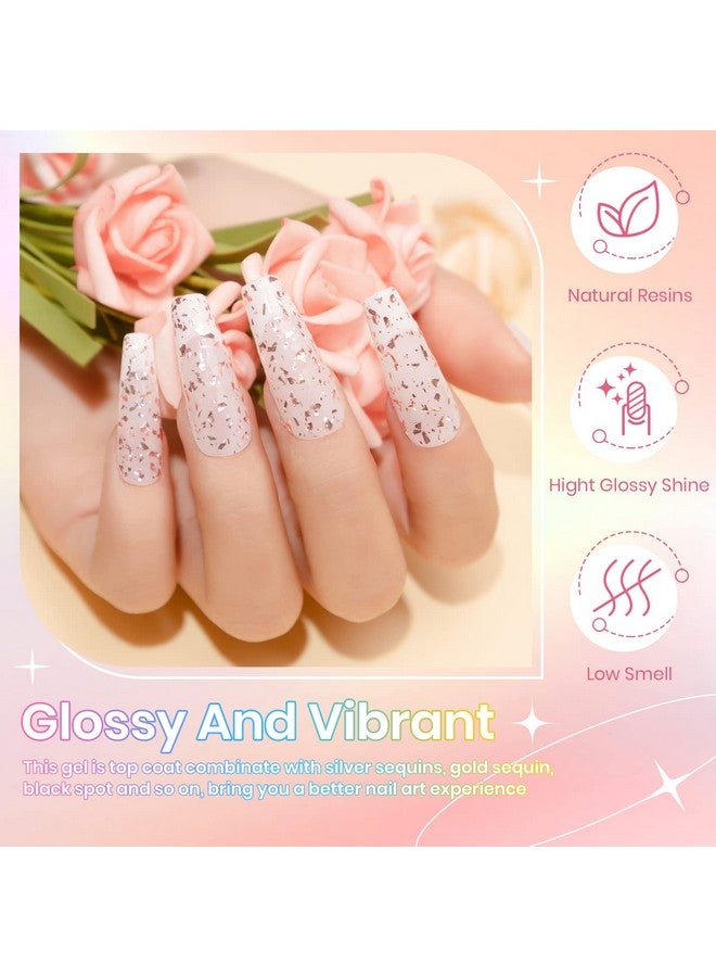 سوبوي 8 ألوان بريق معطف فوقي هلام الفضة الذهب الترتر معطف فوقي قشر البيض معطف فوقي هلام البولندية عاكس بريق معطف فوقي البريق لامعة لامع لا يمسح هلام معطف فوقي هلام البولندية - Image 4