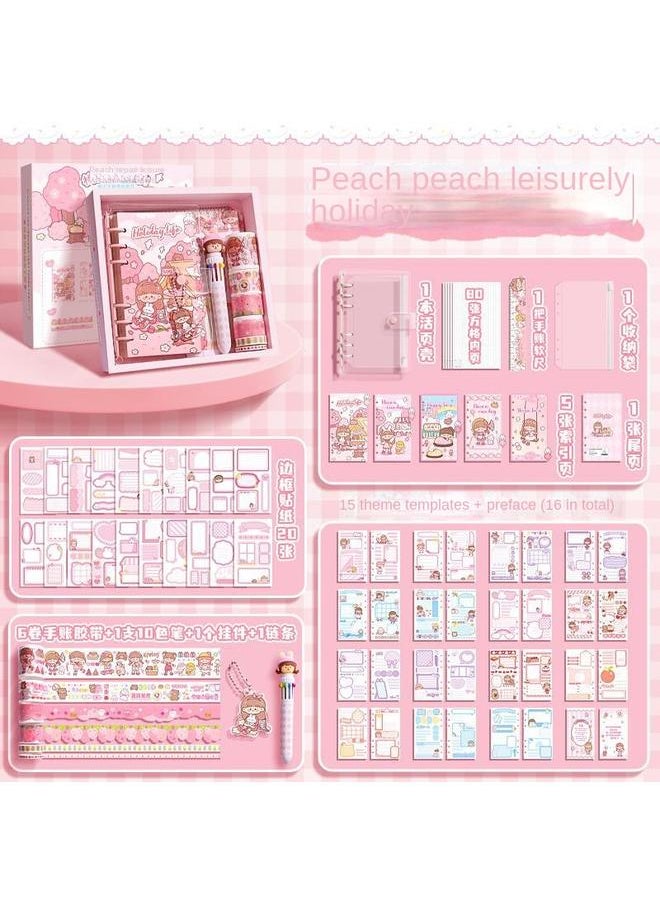 Bluejw Kaba Bear Hand Account Book Suit Gift Box Cute Girl Hand Account Sticker Goo Card Material Full Set Of Walking Stick Gift Pack  - Image 1