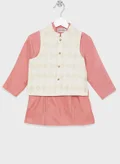 Fabindia Kids Plain Long Kurta With Jacket