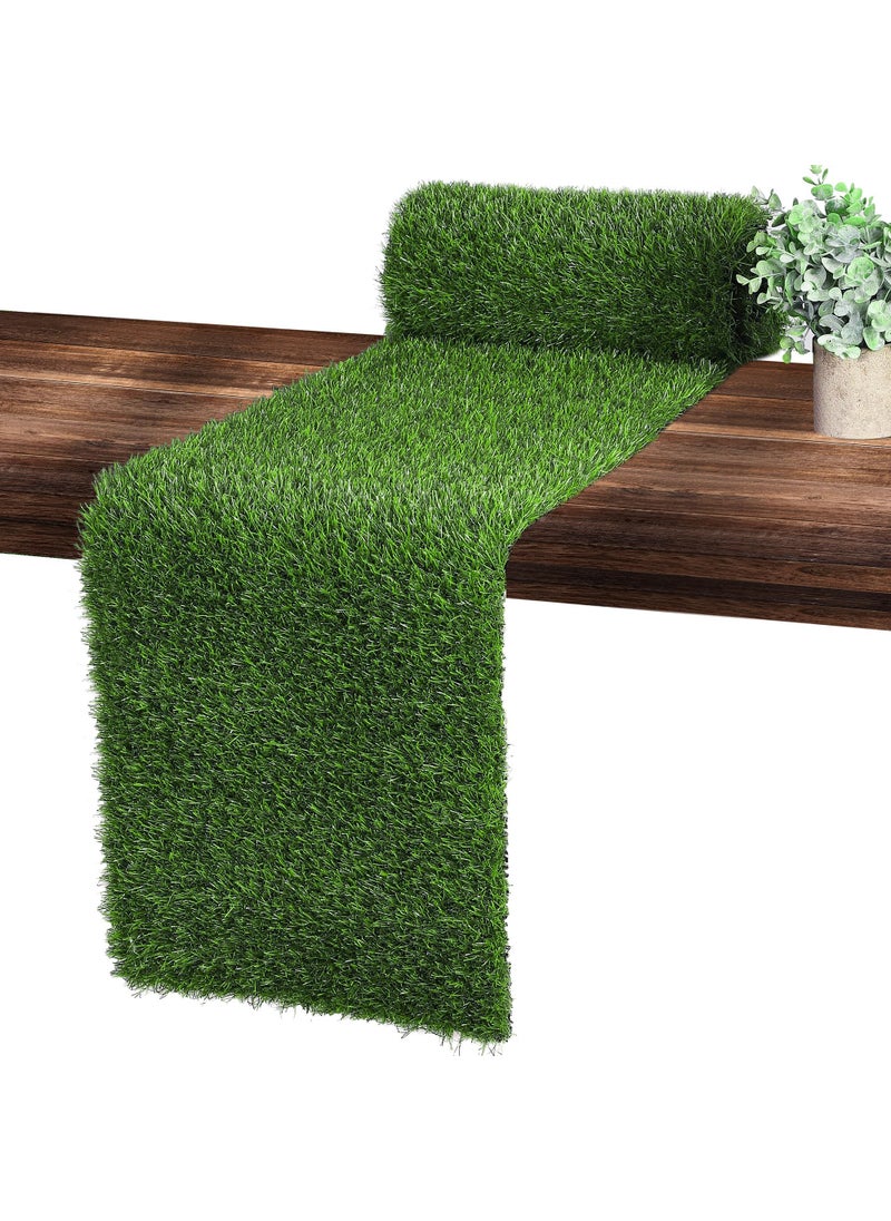 Ruisita Ruisita Artificial Grass Table Runners 14 x 48 Inch Synthetic Grass Table Runners Grass Rug Table Decorations for Spring Summer Wedding Baby Shower Party Decor 