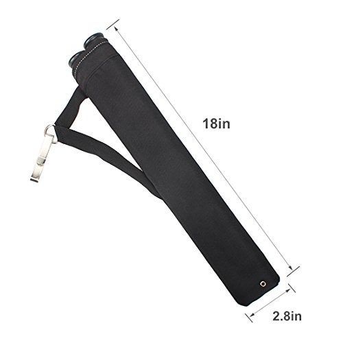 Kratarc Archery 2 Tube Hip Arrow Quiver Waist Hanged Carry Bag with Hook for Shooting (Black) - Image 3