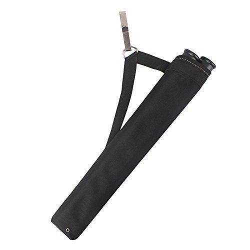 Kratarc Archery 2 Tube Hip Arrow Quiver Waist Hanged Carry Bag with Hook for Shooting (Black) - Image 1