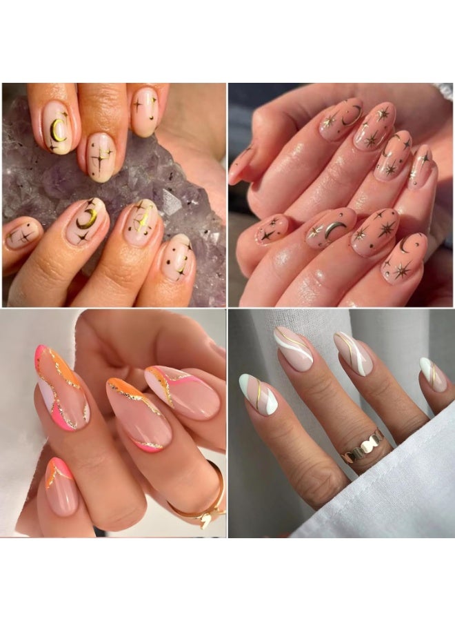 30 Sheets Gold Nail Stickers Decals Gold Star Line Nail Decals 3D Self-Adhesive Nail Art Stickers Flower Butterfly Nail Supplies for DIY Acrylic Nails for Women - Image 4