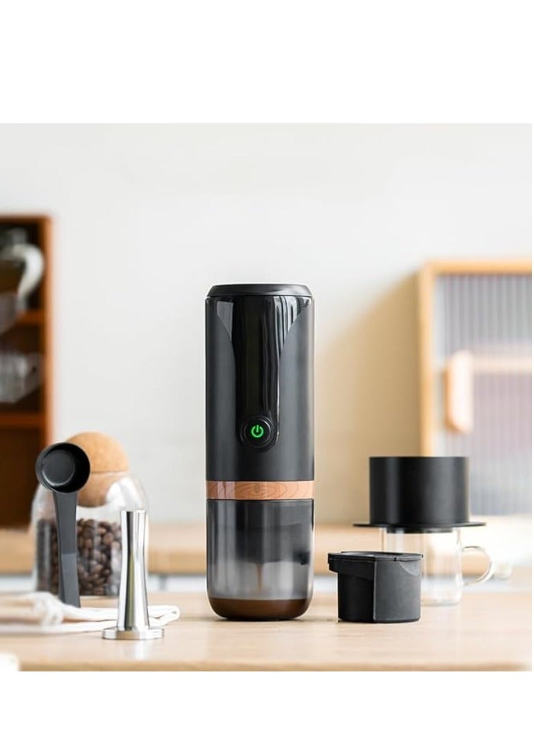 إم مياويان "آلة إسبرسو، آلة إسبرسو محمولة بضغط 9 بار، ماكينة قهوة صغيرة للسفر 2 في 1، متوافقة مع الكبسولات والبن المطحون، رائعة للسفر والتخييم والتنزه والمكتب والمطبخ باللون الأسود.  " - Image 2