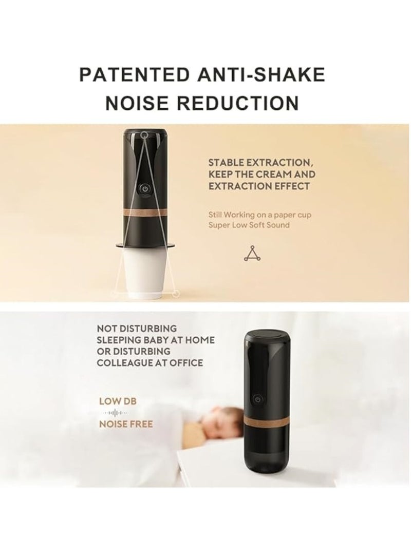 إم مياويان "آلة إسبرسو، آلة إسبرسو محمولة بضغط 9 بار، ماكينة قهوة صغيرة للسفر 2 في 1، متوافقة مع الكبسولات والبن المطحون، رائعة للسفر والتخييم والتنزه والمكتب والمطبخ باللون الأسود.  " - Image 5