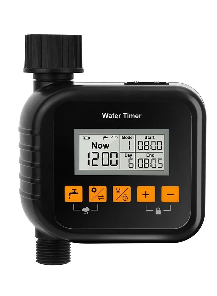 مؤقت ري الحدائق الذكي - مؤقت ري آلي مزوحساس مطر و9 برامج ري - مقاوم للماء وسهل التشغيل - متحكم ذكي بنظام الري - مؤقت رشاشات لحدائق المروج الخارجية - تحكم رقمي في الري بشاشة عرض - كمبيوتر مائي لضبط وقت الري - Image 1