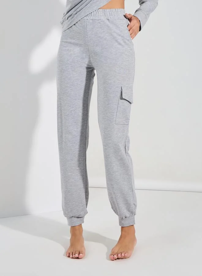 Styli Styli Solid Long Sleeves Pocket Top and Joggers Lounge Set
