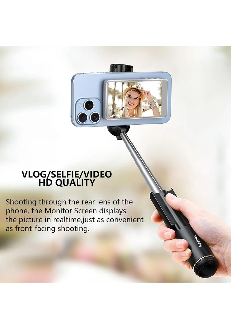 ELTRAZONE Vlog Selfie Monitor Screen for Smartphones – 4-Inch Wireless Rear Camera Display with Magnetic Mount & Remote Control – Ideal for Live Streaming, Vlogging, Selfies – Compatible with iPhone and Android – Compact & Portable (White)  - Image 4