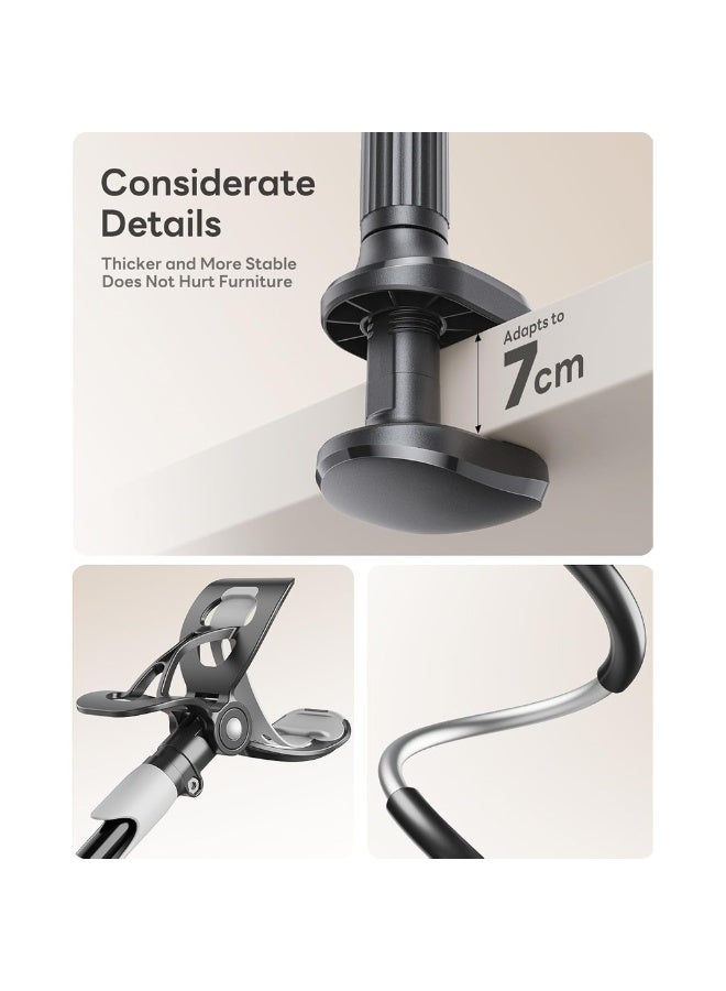 حامل هاتف محمول بزاوية مرنة مع مشبك عالمي لتثبيت يدوي حر ذراع طويل مرن لحمل الهواتف من 4.0-6.3 بوصة حامل موبايل لمراقبة الأطفال على المكتب أو السرير أو المكتب - Image 3