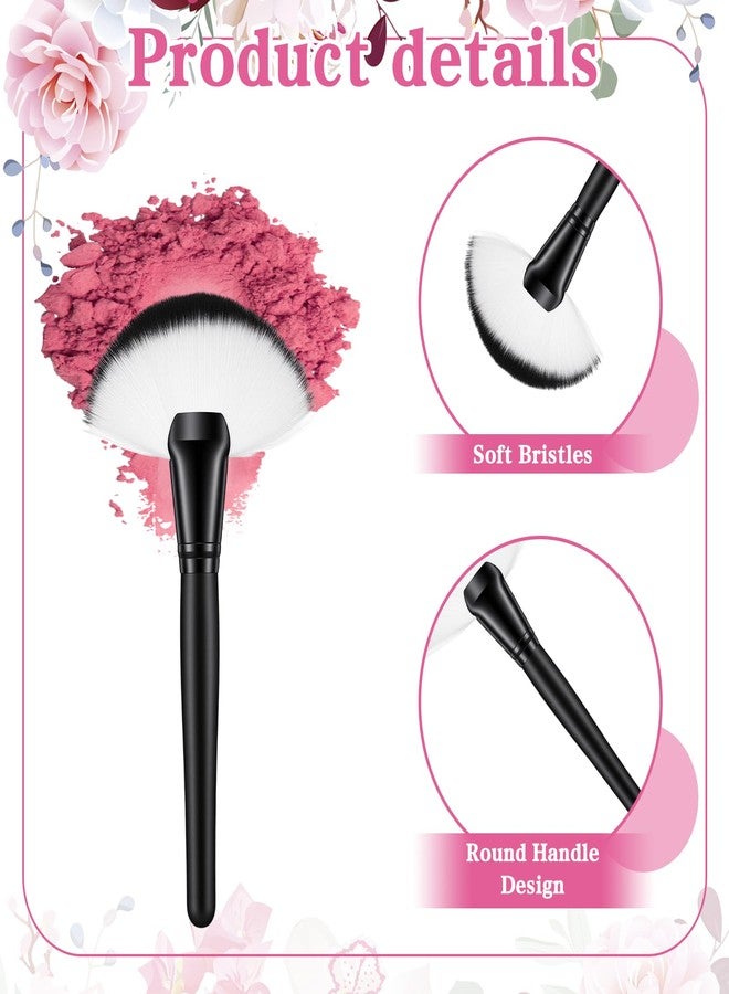 Andibro 4 PCS Fluffy Fan Brushes for Facials, Facial Fan Brushes Esthetician Fluffy Soft Bristle Highlighter Blush Esthetician Large Facial Fan Brush for Highlighting Blushing - Image 3