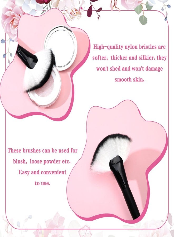 Andibro 4 PCS Fluffy Fan Brushes for Facials, Facial Fan Brushes Esthetician Fluffy Soft Bristle Highlighter Blush Esthetician Large Facial Fan Brush for Highlighting Blushing - Image 4