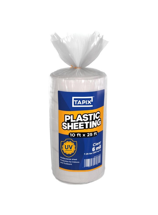 TAPIX Plastic Sheeting (10' x 25') Long, 6 Mil - UV Protection Poly Sheeting Polyethylene Film, Heavy Duty Greenhouse Plastic Sheeting - Image 1
