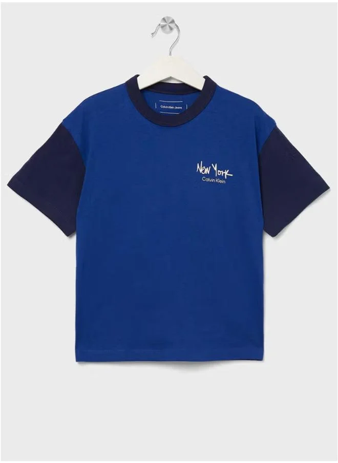 Calvin Klein Jeans Kids Color Block Graphic T-Shirt