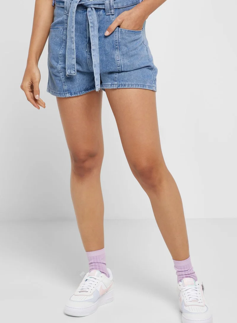 Ginger Belted Denim Shorts