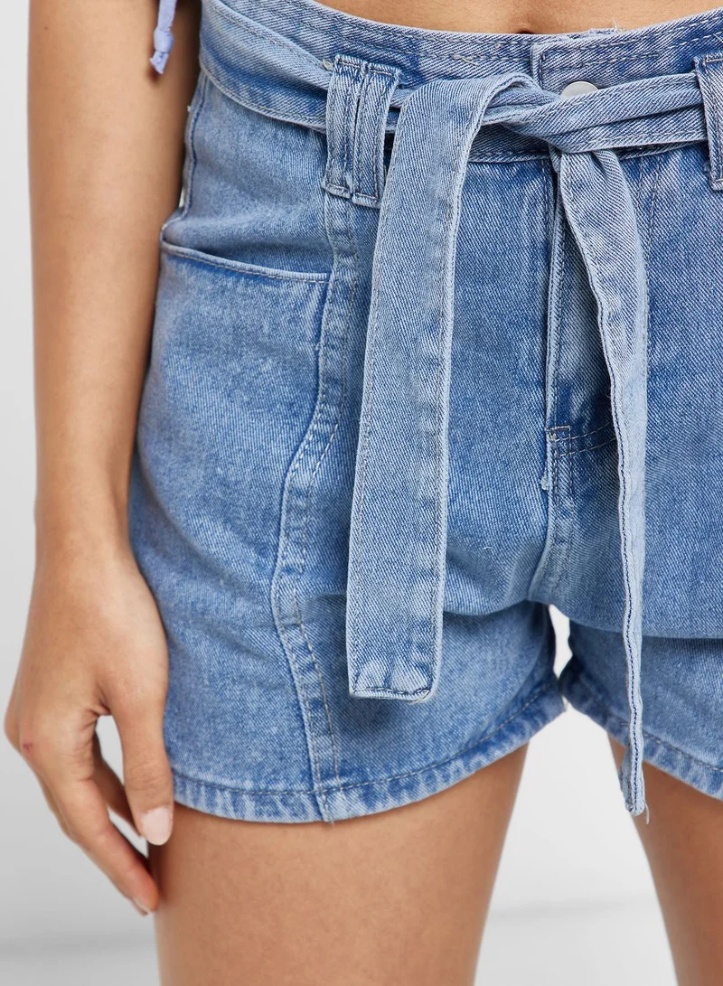 Ginger Belted Denim Shorts
