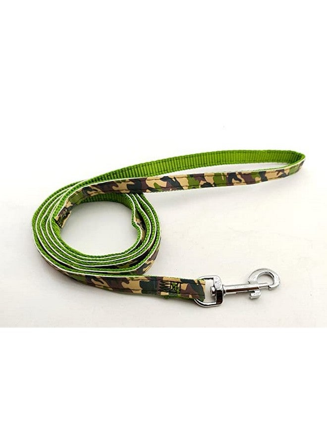 Soft Adjustable Strip Pattern Printed Nylon Padded 10Mm Vest Harness And Long Handle Leash Ideal For Outdoor Walking/Training Dogs And Puppies (Green) - Image 4