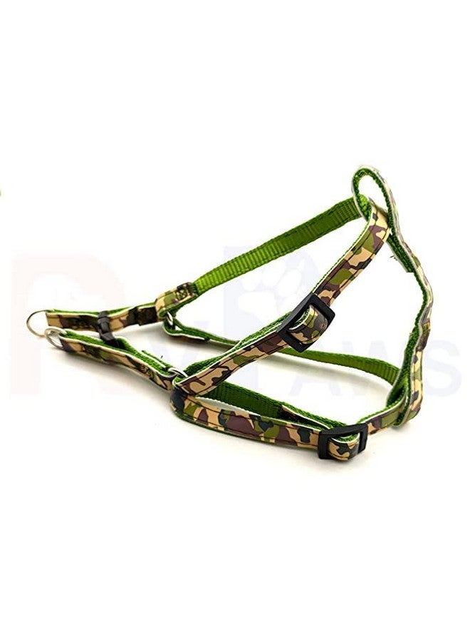 Soft Adjustable Strip Pattern Printed Nylon Padded 10Mm Vest Harness And Long Handle Leash Ideal For Outdoor Walking/Training Dogs And Puppies (Green) - Image 3
