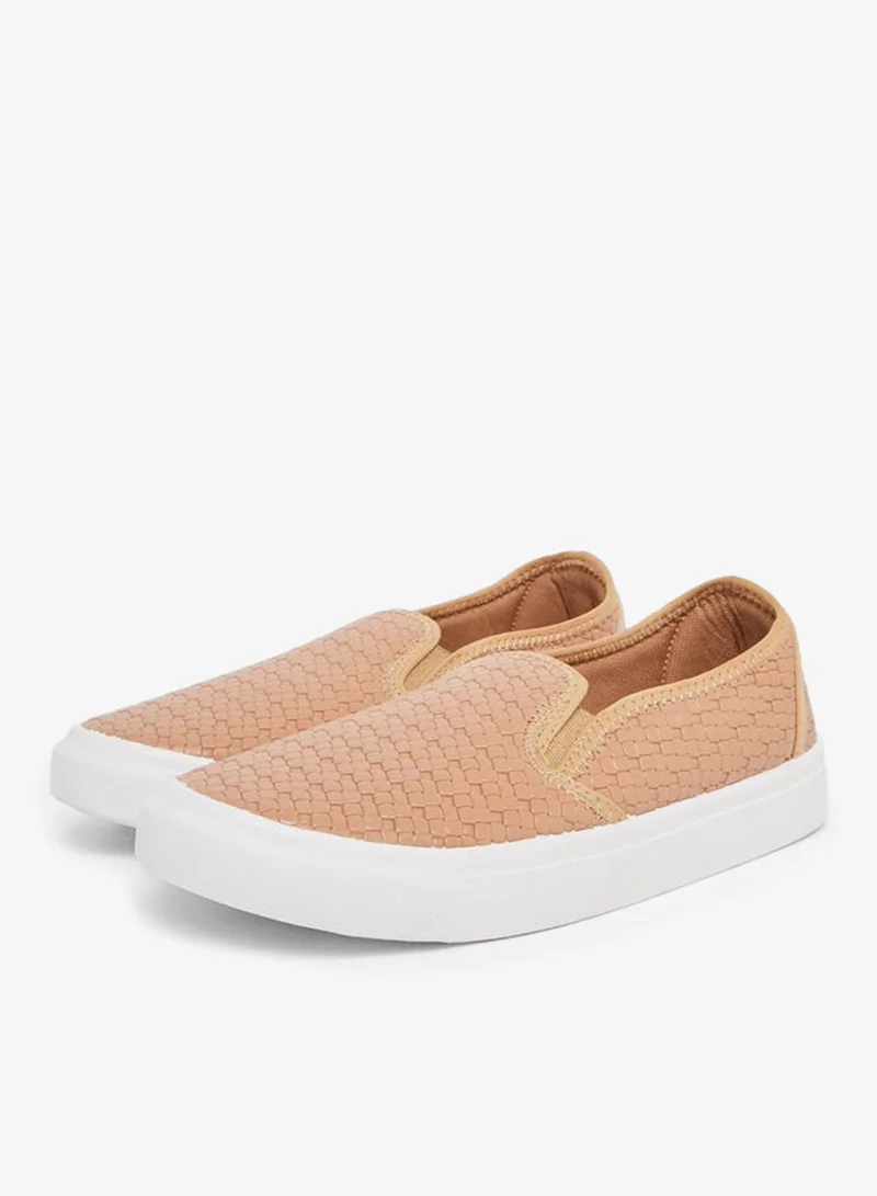 Styli Men Tan Woven Slip-On Shoes