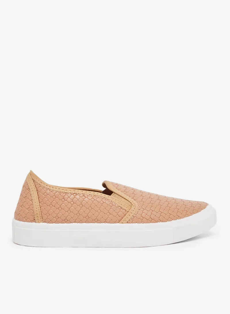 Styli Men Tan Woven Slip-On Shoes