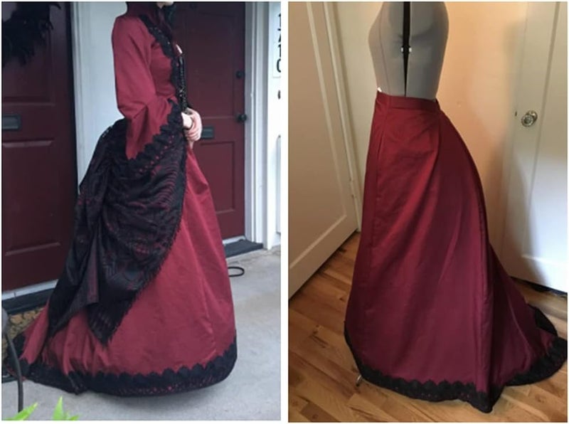 GRACEART Women's Victorian Bustle Hoop Skirt Crinoline Cage Pannier - Image 3