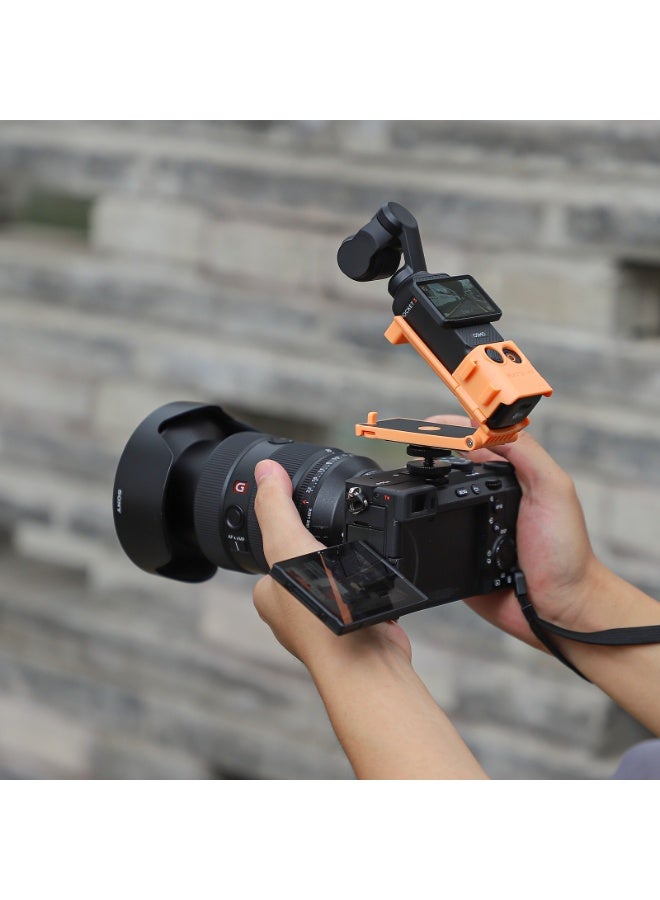 Sunnylife حامل مغناطيسي مخصص متوافق مع DJI Osmo Pocket 3، ملحقات Pocket3 المحسّنة، مشبك مغناطيسي لحامل الحالة على المكتب، السطح العمودي، مقبض قابل للتعديل بزاوية 180°، مع 2 واقي عدسة + 2 واقي شاشة LCD - Image 2