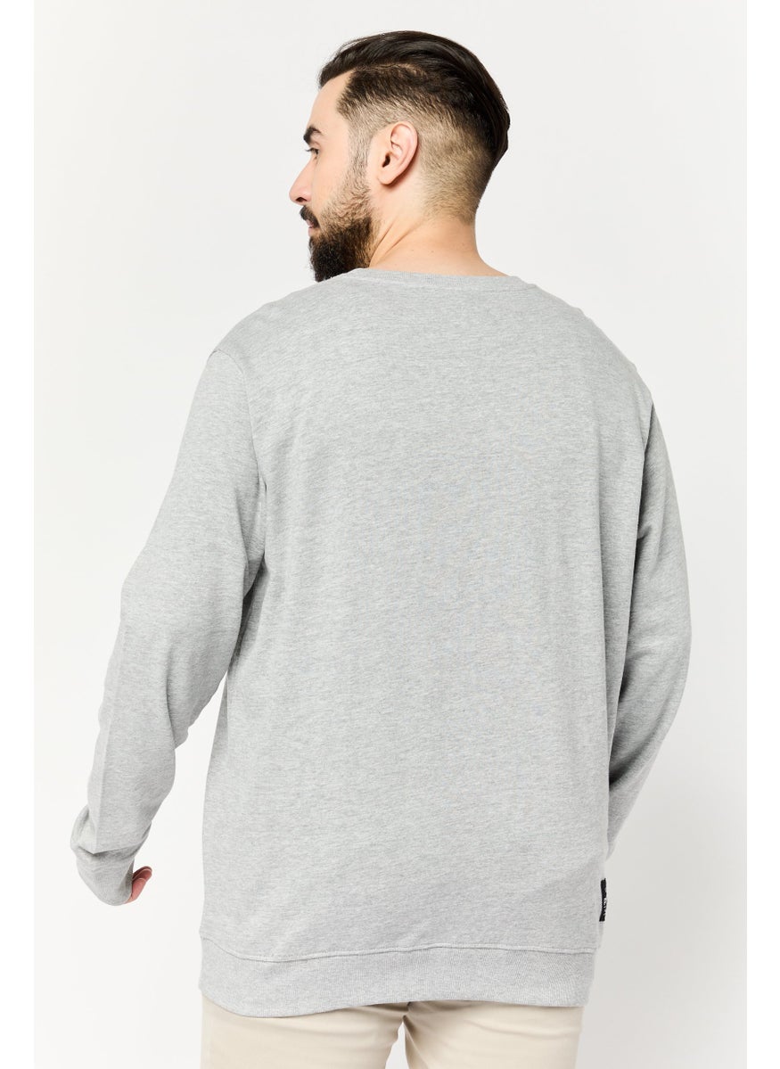 Paul Frank Men Crew Neck Long Sleeves Graphic Print Sweatshirt, Grey  - Image 2