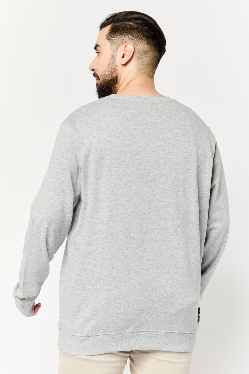 Paul Frank Men Crew Neck Long Sleeves Graphic Print Sweatshirt, Grey - Image 2