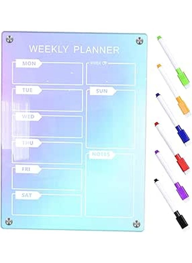 Magnetic Dry Erase Board Set 7pcs Acrylic Fridge Memo Planner for Office Kitchen To Do List - Image 1