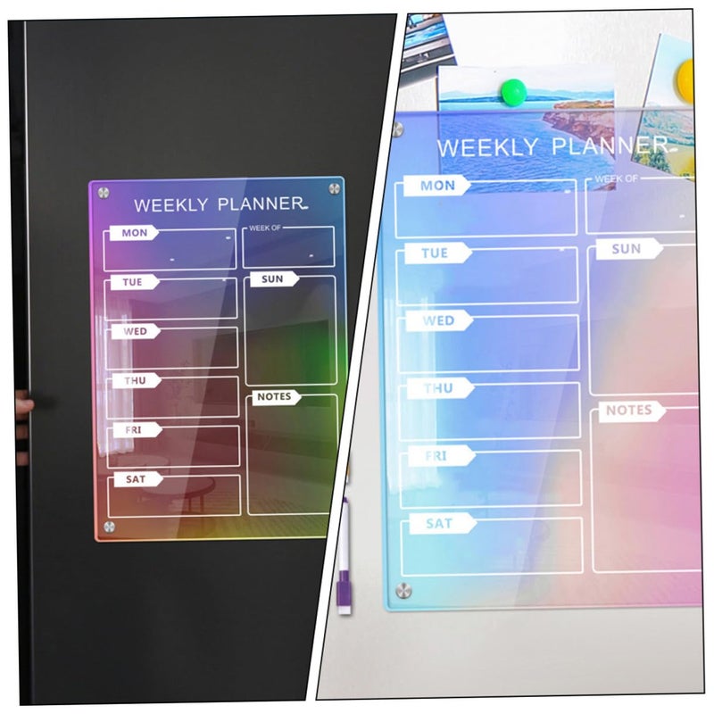 Magnetic Dry Erase Board Set 7pcs Acrylic Fridge Memo Planner for Office Kitchen To Do List - Image 5