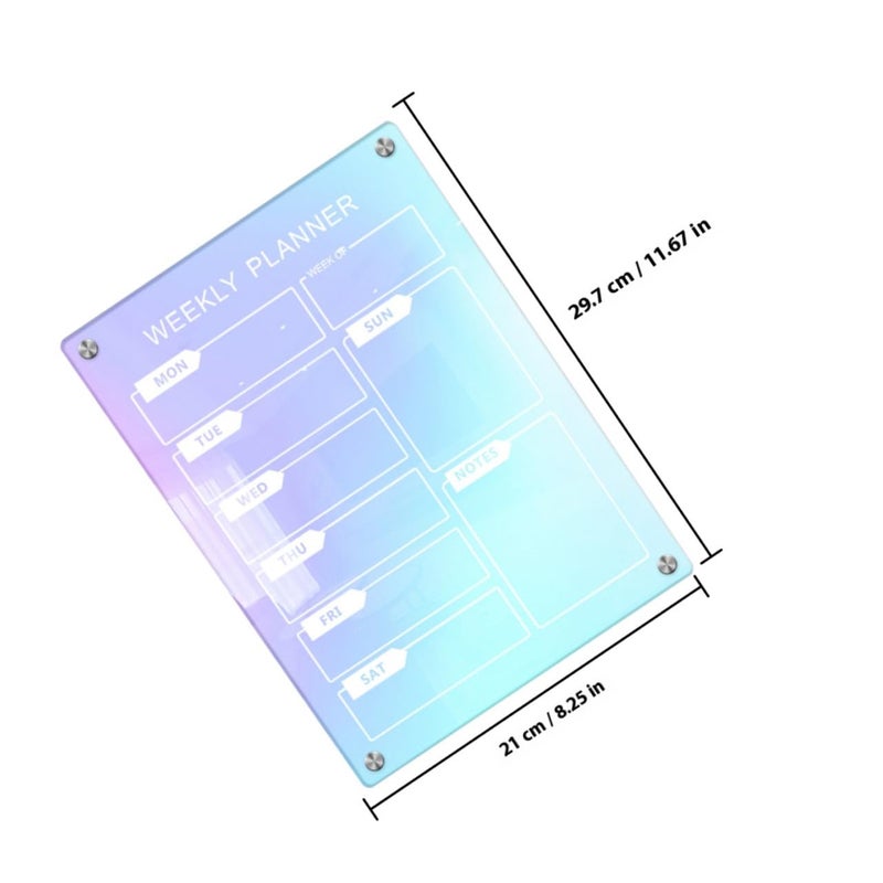 Magnetic Dry Erase Board Set 7pcs Acrylic Fridge Memo Planner for Office Kitchen To Do List - Image 3