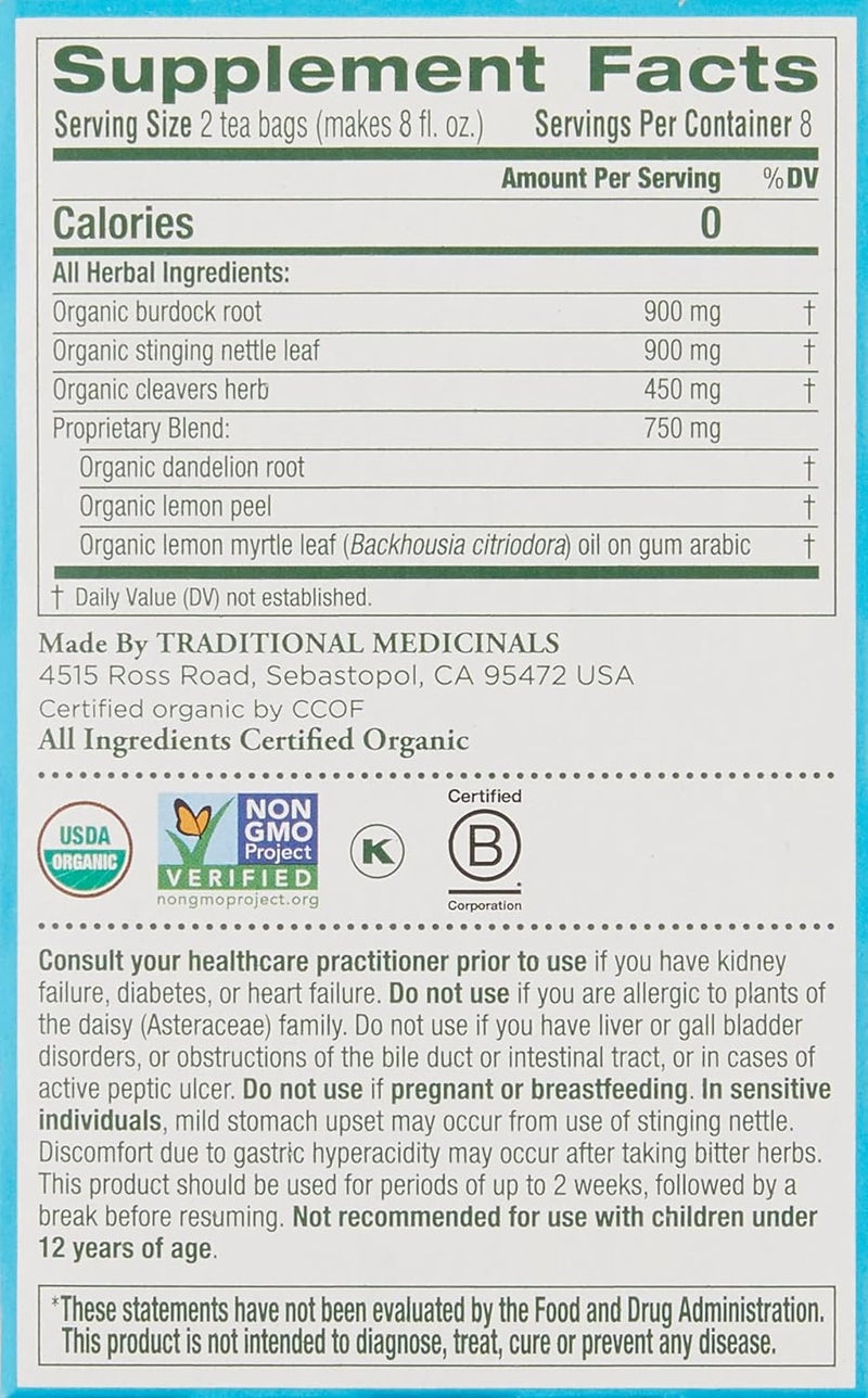 Traditional Medicinals Organic EveryDay Detox Tea - Lemon Flavor - Image 2