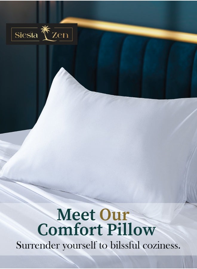 Siesta Zen Microfiber Pillowcase Pair – Soft, Durable & Fade-Resistant Housewife Style Pillow Covers – Comfortable, Breathable & Easy Care – Standard Size – 2 Pack  - Image 2