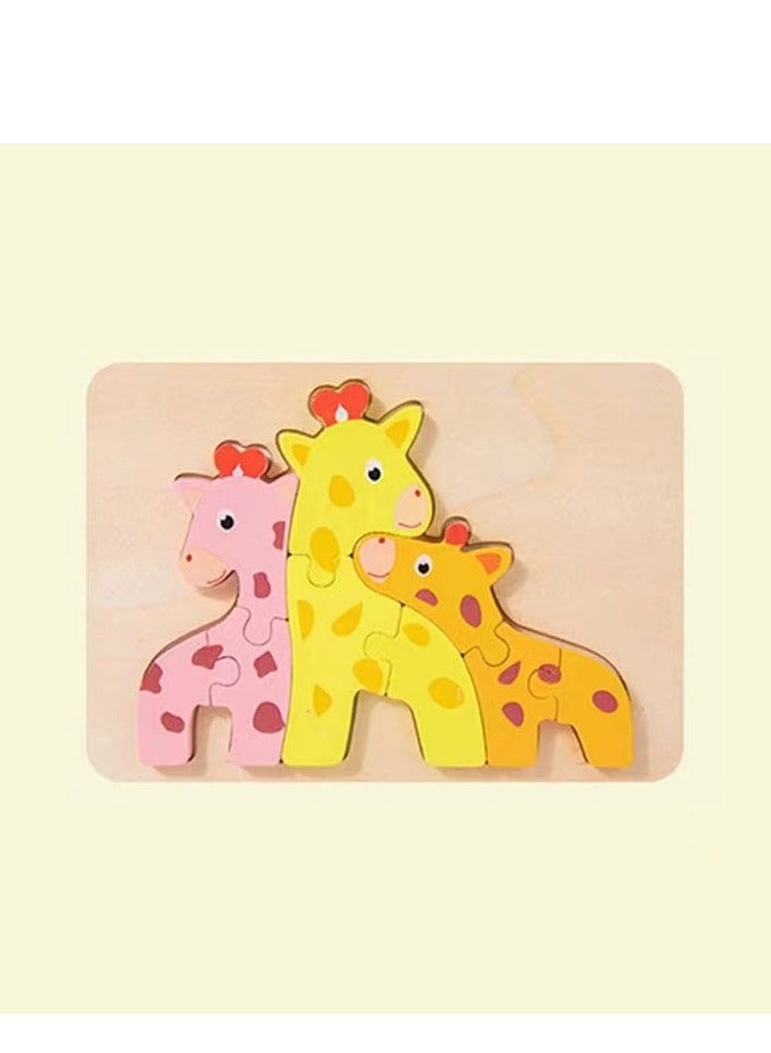 Wooden Jigsaw Puzzle Toy Three-Dimensional Puzzle Board 3+ Years Old Boys And Girls Children Early Educational Building Blocks