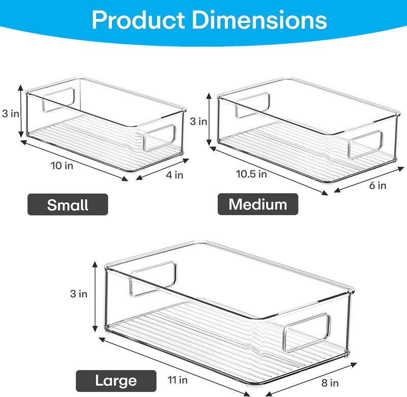 PRIME PICK Stackable Food Storage Containers with Handles Durable Acrylic Fridge Organizers for Pantry, Refrigerator, Transparent Bins for Fruits Snacks Pasta, More Easy to Clean & Space-Saving Design - Image 2