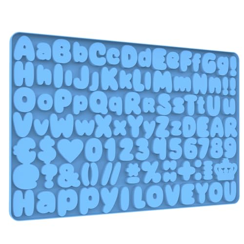 Tadonyny Letter Chocolate Silicone Molds, Number Candy Molds for Cake Decorations, Gummy Bear Mold Silicone with Scraper (letter number molds 002) - Image 1