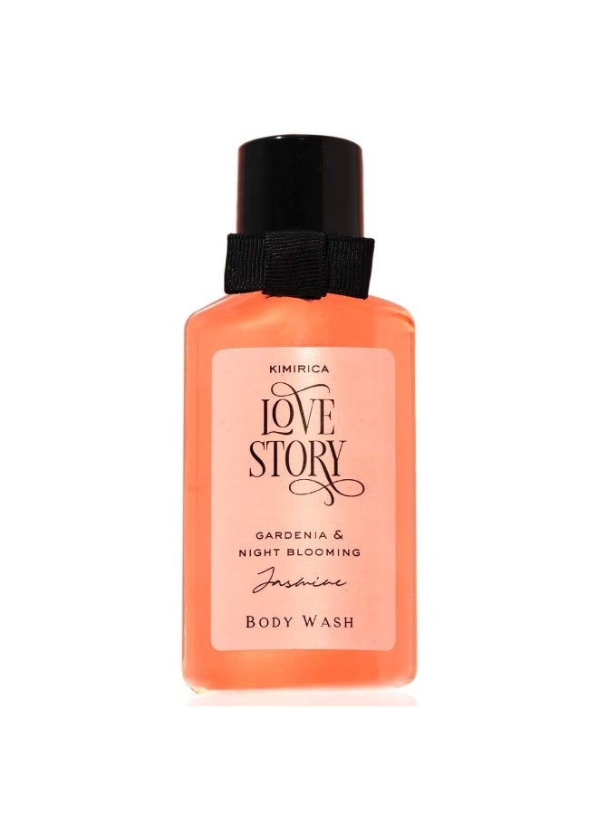KIMIRICA Love Story Body wash Gentle Exfoliating Shower Gel 50ml | Deep Cleanses Skin | 100% Vegan and Paraben Free (Night Blooming Jasmine & Bergamot). - Image 1
