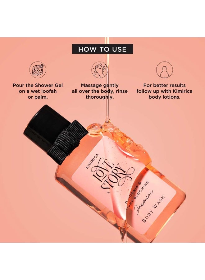 KIMIRICA Love Story Body wash Gentle Exfoliating Shower Gel 50ml | Deep Cleanses Skin | 100% Vegan and Paraben Free (Night Blooming Jasmine & Bergamot). - Image 5